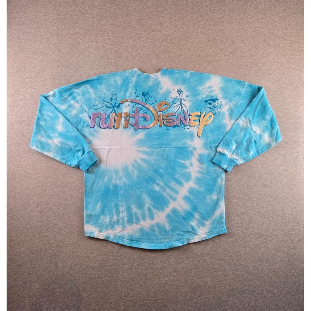 Disney Tie-Dye Blue Crewneck Sweatshirt with Pastel Logo